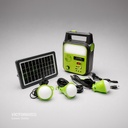 KIT SOLAR PORTATIL LINTERNA/3FOCOS3W/USB/RADIO/MP3/BLUETOOTH