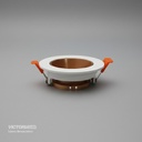 CARCASA REDONDA 90X30MM BLANCO/GOLD 100U/C