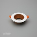 CARCASA REDONDA 90X30MM BLANCO/GOLD 100U/C