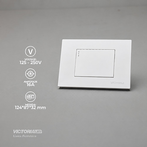 INTERRUPTOR SIMPLE GRANDE CONMUTABLE 16A 125/250V PC BLANCO 10U/C