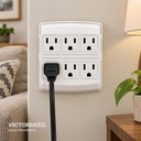 MULTITOMACONTACTO DE PARED 125V 15A BLANCO 4U/C