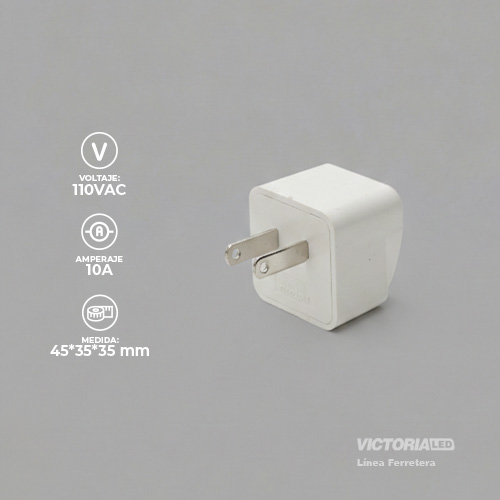 ADAPTADOR UNIVERSAL DE ENCHUFE 250V 10A BLANCO 25U/C