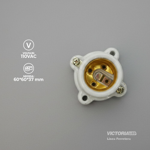 PORTALAMPARA DE PORCELANA E27 110/250V 4A BLANCO 20U/C