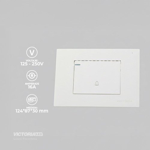 PULSADOR TIMBRE 16A 125/250V PC BLANCO 10U/C