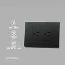 TOMACORRIENTE DOBLE 16A 125/250V PC NEGRO 10U/C