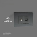 TOMA TV + RJ45 CAT5 PC NEGRO 10U/C