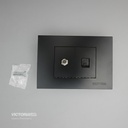 TOMA TV + RJ45 CAT5 PC NEGRO 10U/C