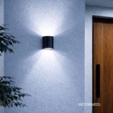 APLIQUE DE PARED IP65 2*1W 6000K NEGRO 78*80MM AC85-265V