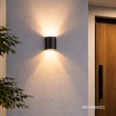 APLIQUE DE PARED IP65 2*1W 3000K NEGRO 78*80MM AC85-265V