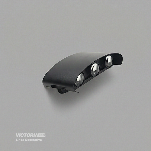 APLIQUE DE PARED IP65 6*1W 3000K NEGRO 170*80MM AC85-265V