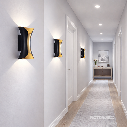 APLIQUE DE PARED IP65 10W 6000K NEGRO 150*70MM AC85-265V