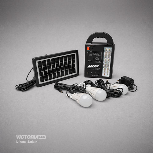 KIT SOLAR PORTATIL LINTERNA/3FOCOS3W/USB