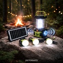 KIT SOLAR PORTATIL LINTERNA/3FOCOS3W/USB/RADIO/MP3/BLUETOOTH