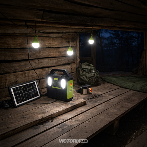 KIT SOLAR PORTATIL LINTERNA/3FOCOS3W/USB