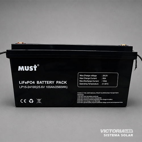 SOLAR BATERIA LITIO 25.6V100AH MUST