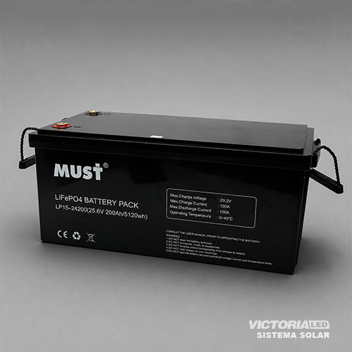 SOLAR BATERIA LITIO 25.6V200AH MUST