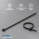 AMARRAS PLASTICAS NEGRA 8MMX300MM 100PZAS