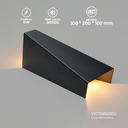 APLIQUE DE PARED IP20 6W 3000K NEGRO 200*200MM AC85-265V