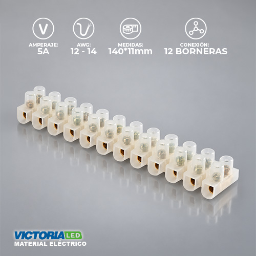 BORNERA 12 POLOS 5A BLANCO