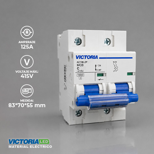 BREAKER VICTORIA LED AC 10K 2P 125A 6U/C