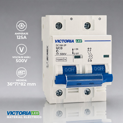 BREAKER VICTORIA LED DC 10K 2P 125A 6U/C