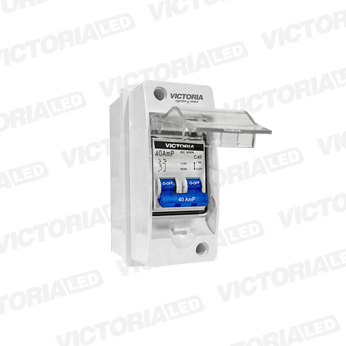 CAJA DE BREAKER PARA DUCHA 2P 40A 60U/C