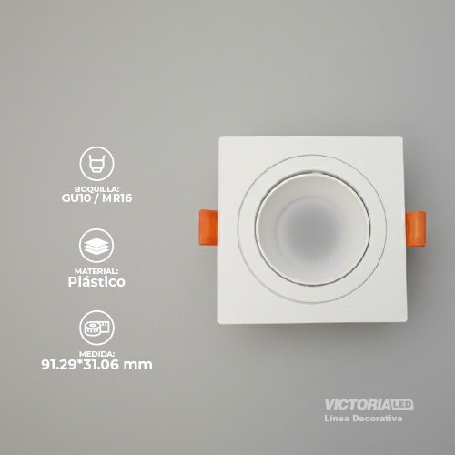 CARCASA CUADRADA 92X92X30MM BLANCO 100U/C