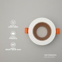 CARCASA REDONDA 90X30MM BLANCO/GOLD 100U/C