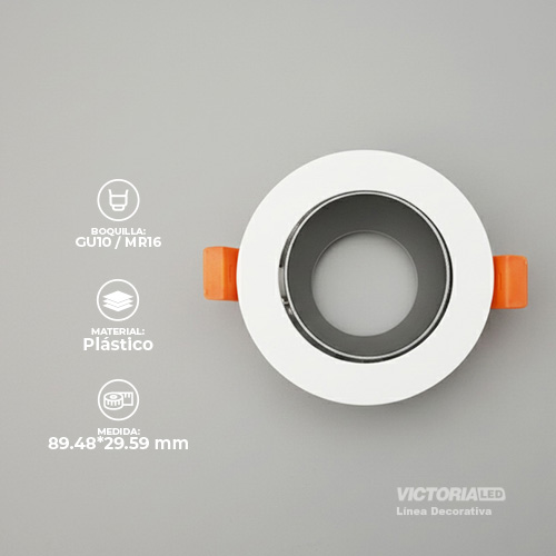 CARCASA REDONDA 90X30MM BLANCO/GRAY 100U/C
