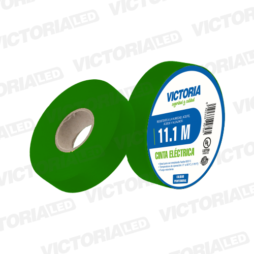 CINTA ELECTRICA VERDE 0.13X19X11.1M FUEGO RETARDANTE 250U