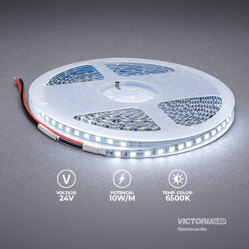 CINTA LED 10M 24V IP20 4MM 120LED 6500K 10W/M 9000LM