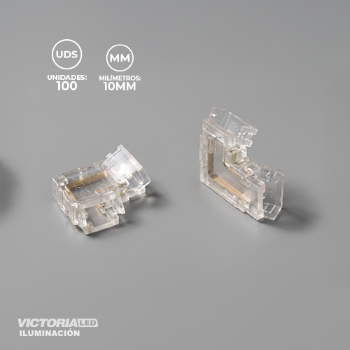 CONECTOR CINTA LED 110V 8MM EN L 100PZAS