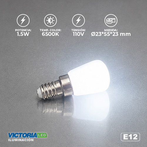 FOCO LED E12 1.5W 110V 6500K 500U/C