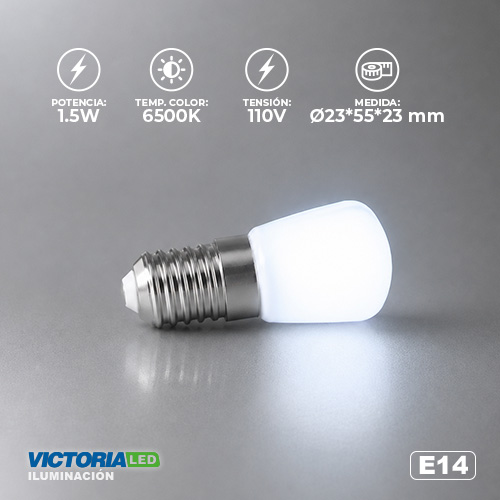 FOCO LED E14 1.5W 110V 6500K 500U/C