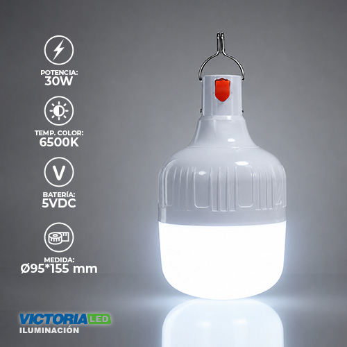FOCO LED RECARGABLE 30W 6500K 50U/C
