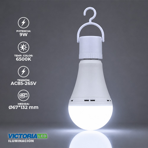 FOCO LED EMERGENCIA 9W 6500K 100U/C