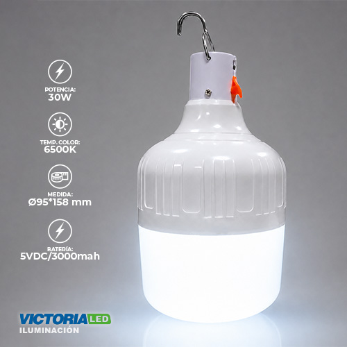 FOCO LED RECARGABLE 30W 6500K 30U/C