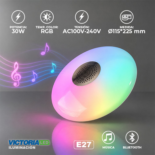 FOCO LED PARLANTE RGB 30W BLUETOOTH APP 30U/C