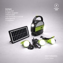 KIT SOLAR PORTATIL LINTERNA/3FOCOS3W/USB