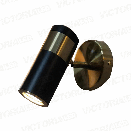 LAMPARA DECORATIVA DE PARED GU10 METAL NEGRO DORADO