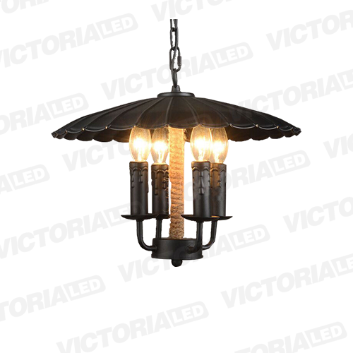 LAMPARA DECORATIVA DE TECHO 4*E14 METAL NEGRO