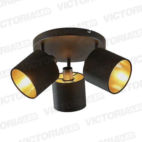 LAMPARA DECORATIVA DE TECHO E14*3 METAL BLACK