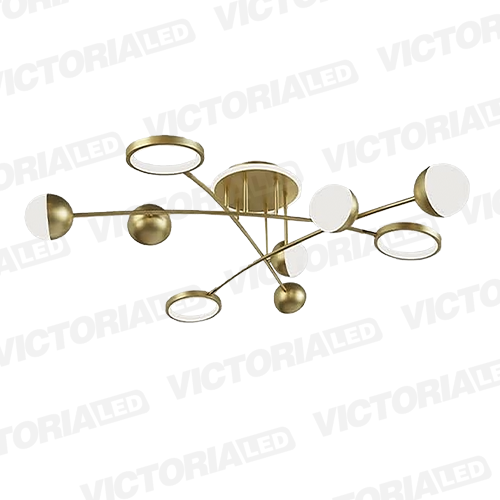 LAMPARA DECORATIVA DE TECHO G9/LED METAL/VIDRIO DORADO