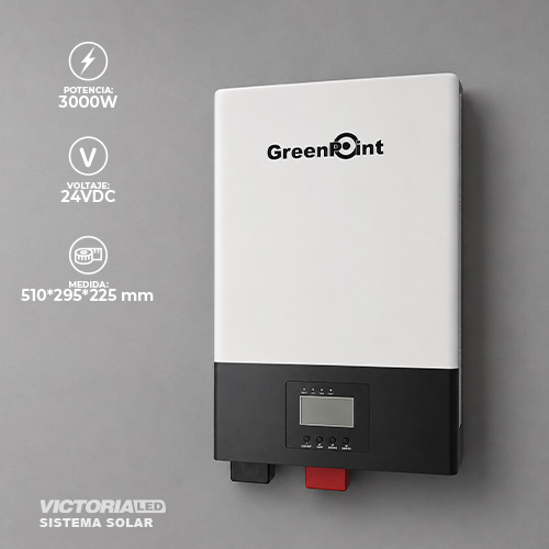 SOLAR INVERSOR 3000W/24V ONDA PURA MPPT80A HIBRIDO
