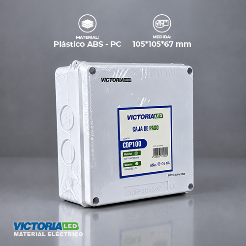 VICTORIA LED CAJA DE PASO 100X100X70MM 100U/C