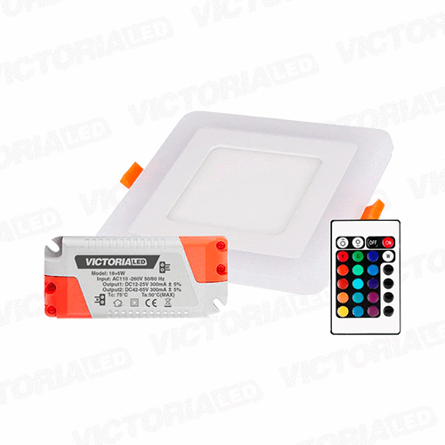 PANEL DOBLE VICTORIA EMP CUA 12W+4W RGB C/R 40U/C