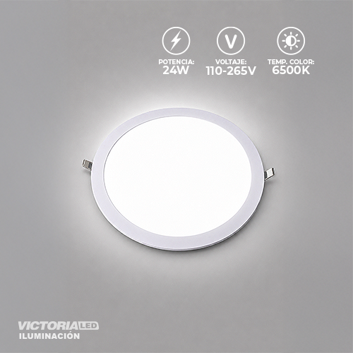 EVA PANEL 6500K 24W EMPOTRABLE REDONDO 20U/C