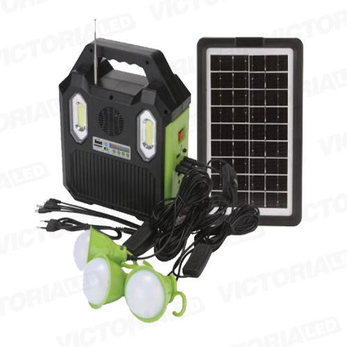 KIT SOLAR PORTATIL LINTERNA/3FOCOS3W/USB