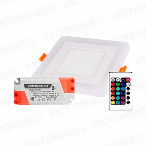 PANEL DOBLE VICTORIA EMP CUA 3W+3W RGB C/R 100U/C