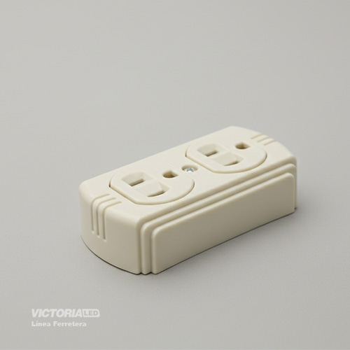 TOMACORRIENTE DOBLE SOBREPUESTO 15A 125V IVORY 10 U/C